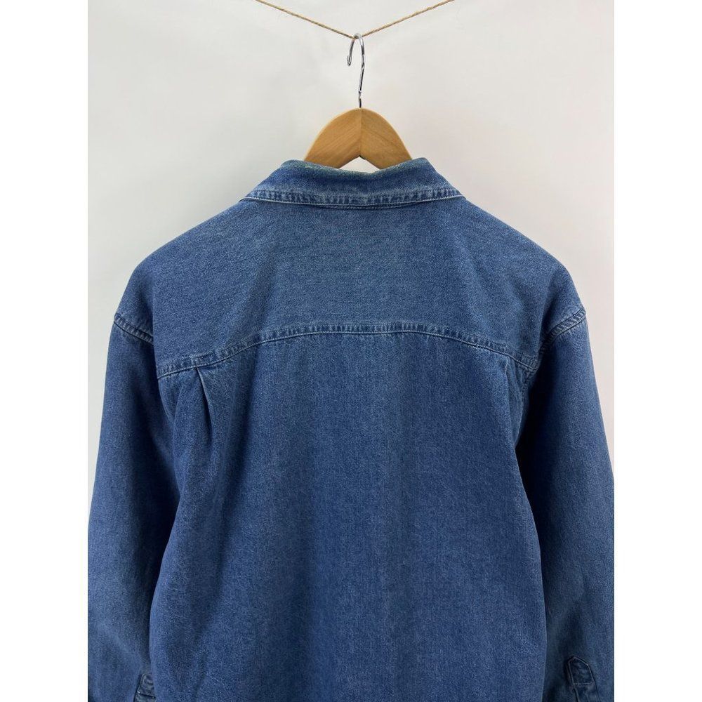 Schmidt Work Wear Sz M Jean Jacket Lined Button Up Zip - Picture 7 of 12